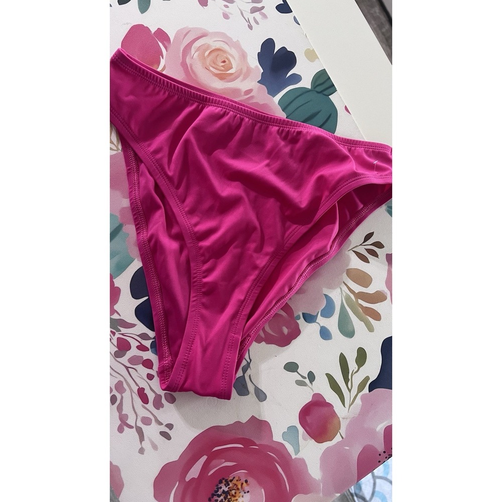 Good American Bikini Bottom Size M Fuchsia Pink High Cut Swim NWOT Women's